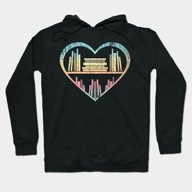 Book Nerd Reader Heart Librarian Gift Love Reading Hoodie by Zak N mccarville